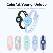 Totwoo Candy Collection-Long Distance Touch Single Bracelet-Colorful Band Bracelet, Vibration & Light Up For Love Couples Bracelet | Long Distance Relationship Gifts For Girlfriend Bluetooth Pairing Jewelry- Stay Connected Anytime, Anywhere - 淺藍色 - 查看 3