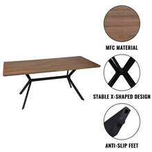 DC DICLASSE 71"x35.5" Dining Table for 6-8 Mid-Century Modern Rectangle Wood Kitchen Table Farmhouse Dining Table Balcony Cafe Bar Conference - màu óc chó - Xem 5