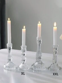 1pc Clear Candle Holder - Clear - View 10