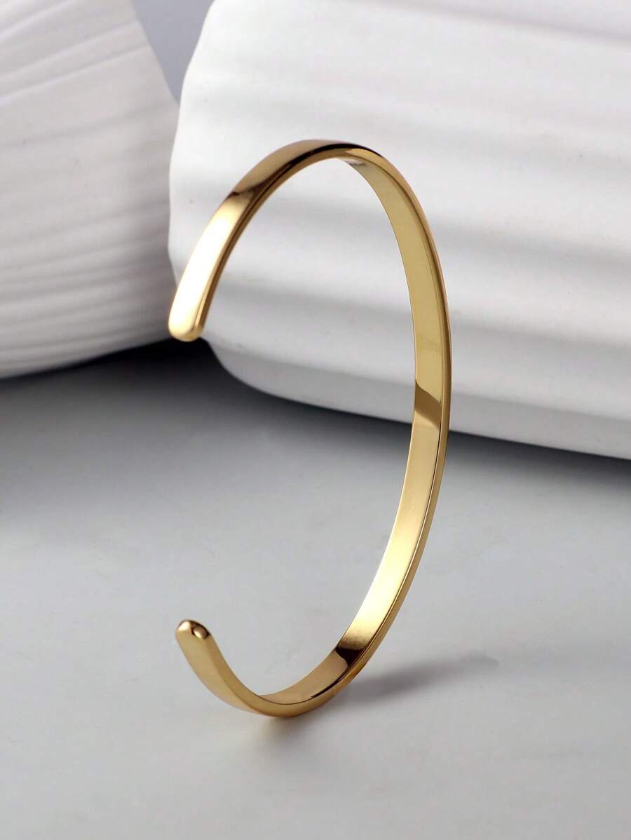 1 piece of minimalist cuff bracelet jewelry - Gold - View 1