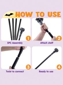 Spooktacular Creations Halloween Snake Staff Walking Cane Egyptian Walking Stick Accessories Pimp Cane Prop For Halloween Party Pretend Play Costume, Halloween Dress Up