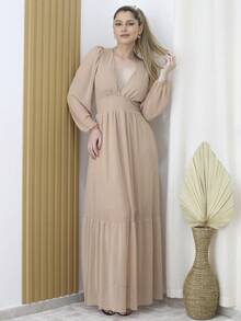 Women Dresses - Màu be - Xem 2