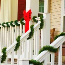 3入組54英尺/16.5米人造綠色聖誕花環,室內外裝飾耶誕節感恩節裝飾品