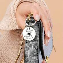 1pc Women's  Stainless Steel Love Keychain for Mother Mom Birthday Christmas New Year Thanksgiving Gift - Silver - View 2
