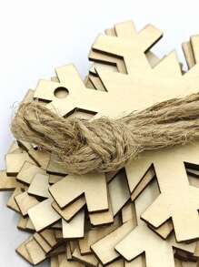 10入組聖誕雪花形狀木製工藝品,帶繩diy裝飾用於家居、樹、聖誕老人、禮物等