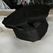 1pc Chef Hat Unisex Kitchen Short Brim Cap For Restaurant, Food Factory, Cafeteria And Workshop - Black - View 2