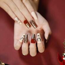 False Nails Press On Nail Christmas Nail Wear Complete Collection Nail Stickers - Red and White - View 1
