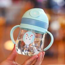 Baby/Child Drinking Bottle, 250ml, Cartoon Character Themed, Fun Water Cup, With Straw