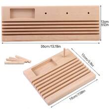 Quilting Wooden Ruler Rack Organizer Stand Rack Ruler Rack Wooden Patchwork Rule Quilting Ruler Holder - Beige - View 2