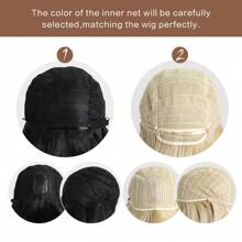 Women's Fashion Natural Short Curly 12-Inch Synthetic Fiber Inverted Bob Short Wig With Air Bangs, Suitable For Cosplay, Halloween, Costume Party - 寶藍色 - 查看 8