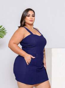 Plus Size Blouses - Navy Blue - View 3