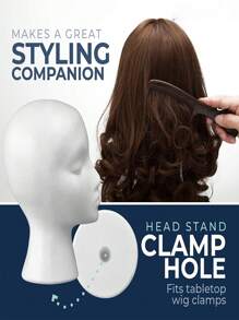 Female Styrofoam Wig Head, Manikin Foam Head, Hat Wig Display Stand For Style Model And Display Hair Hats And Hairpieces - White - View 2
