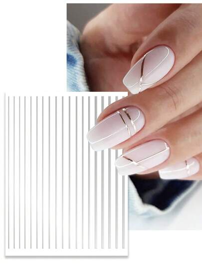 1sheet Line Nail Stickers Curve Stripe Lines Nail Art Decoration DIY