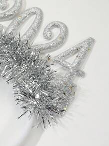 Diadema con flores de galaxia con brillo plateado, estilo de fiesta para Año Nuevo y Halloween