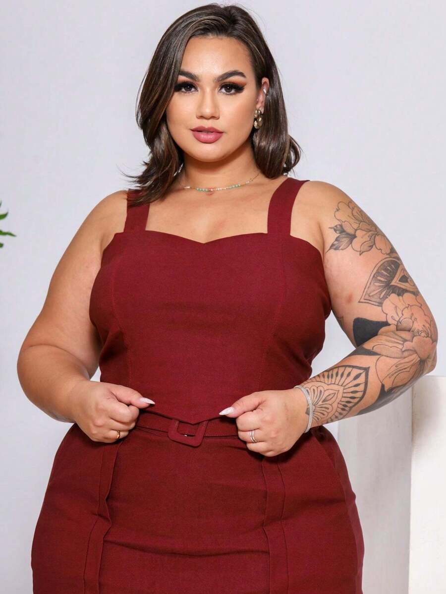 Plus Size Blouses - Burgundy - View 1