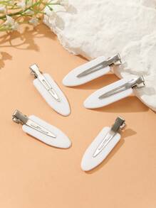 10入組黑白色實心鱷魚夾,不握痕不彎曲發夾扁平鴨嘴夾適用於髮型造型 - 彩色 - 查看 4