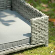 Dog Bed, Pet Bed, Pet Enclosures, Pet Outdoor Furniture, Pet Patio Furniture, Seasonal PE Wicker Pet Furniture, Dog Bed With Cushion - 淺灰色 - 查看 8