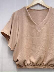Women Tops - 卡其色 - 查看 2