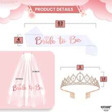 1 件婚禮季節新娘面紗皇冠肩帶裝飾腰帶適合單身派對