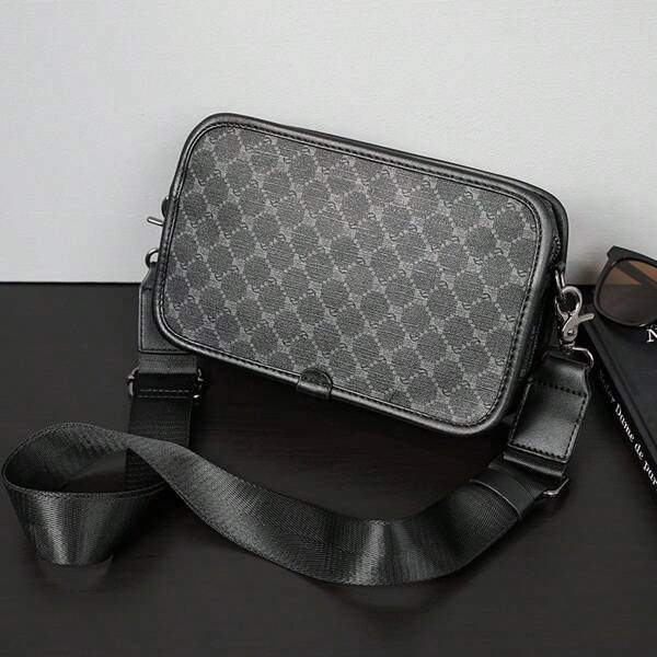 Crossbody Bag Shoulder Bag Square Bag Multifunctional Water-Proof For College For Business Travel PU Leather Minimalist Retro Business Streetwear Stylish Purse Holiday Bag Gym Bag Checkered Plaid Style Valentines Gifts Valentine Gifts Summer Summer Bag Spring Break Vacation Black Bag Gift Bag Pack Cross Body Bag Vintage Bags School Supplies Shopping Bag Camera Bag Pouch