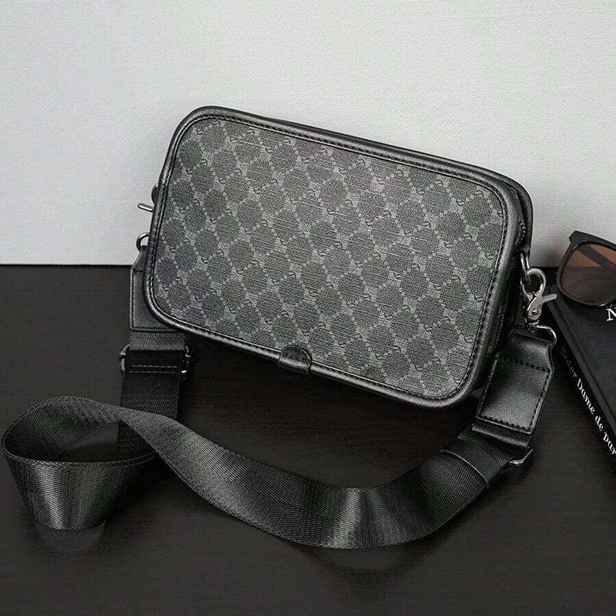 斜挎包 单肩包 方形包 多功能防水 大学适用 商务旅行 PU 皮革 简约复古商务 街头时尚 钱包 度假包 健身包 格纹 格子风格 情人节礼物 情人节礼物 夏季 夏季包 春假 黑色包 礼品包 斜挎包 复古包 学校用品 - 黑色 - 查看 1