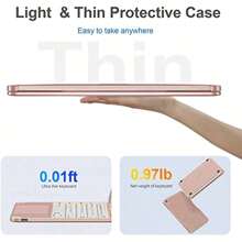 Tương thích với iPad Mini 6 Bàn phím Loại vỏ 8.3-Inch 2021 , 360 Xoay , Bàn Di chuột 7 Màu Không dây Ngược sáng Bàn phím Tương thích với iPad Mini 6th Thế hệ , Gầy Folio Lớp bảo vệ - Hoa hồng vàng - Xem 7