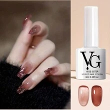 VEGE SISTER 半透明果凍雪糕色指甲凝膠,粉紅肉桂色的奶白色指甲凝膠,可浸泡式uv凝膠指甲,透明薄荷果凍指甲凝膠。適用於沙龍/家居使用。指甲美甲和美足工具 - 摩卡棕 - 查看 2