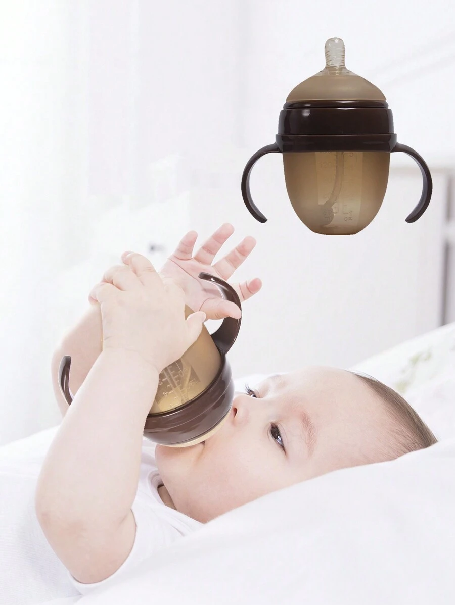 KUNT 1 Miếng 150ML Em bé Silicone Rộng Cái cổ Với Rơm rạ Và Xử lý Đối với Uống rượu Sữa Và Nước , Thích hợp Đối với Sử dụng hàng ngày - màu nâu - Xem 1