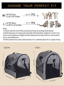 1入組滌綸面料寵物背包帶透氣網布適用於小寵物,適用於四季 - 深灰色 - 查看 3