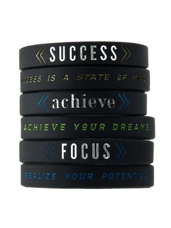 1 件/3 件激勵力量成功實現相信橡膠手環矽膠腕帶