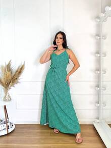 Women Dresses - màu xanh lá - Xem 4