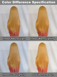 Long Straight Cosplay Synthetic Wig With Wig Cap - Multicolor - View 7