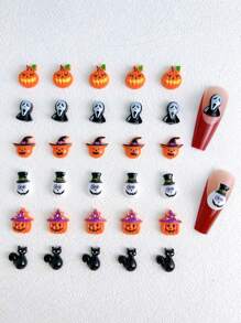20 cái/bộ Halloween Chủ đề Trang trí nghệ thuật móng tay DIY - Nhiều màu - Xem 4