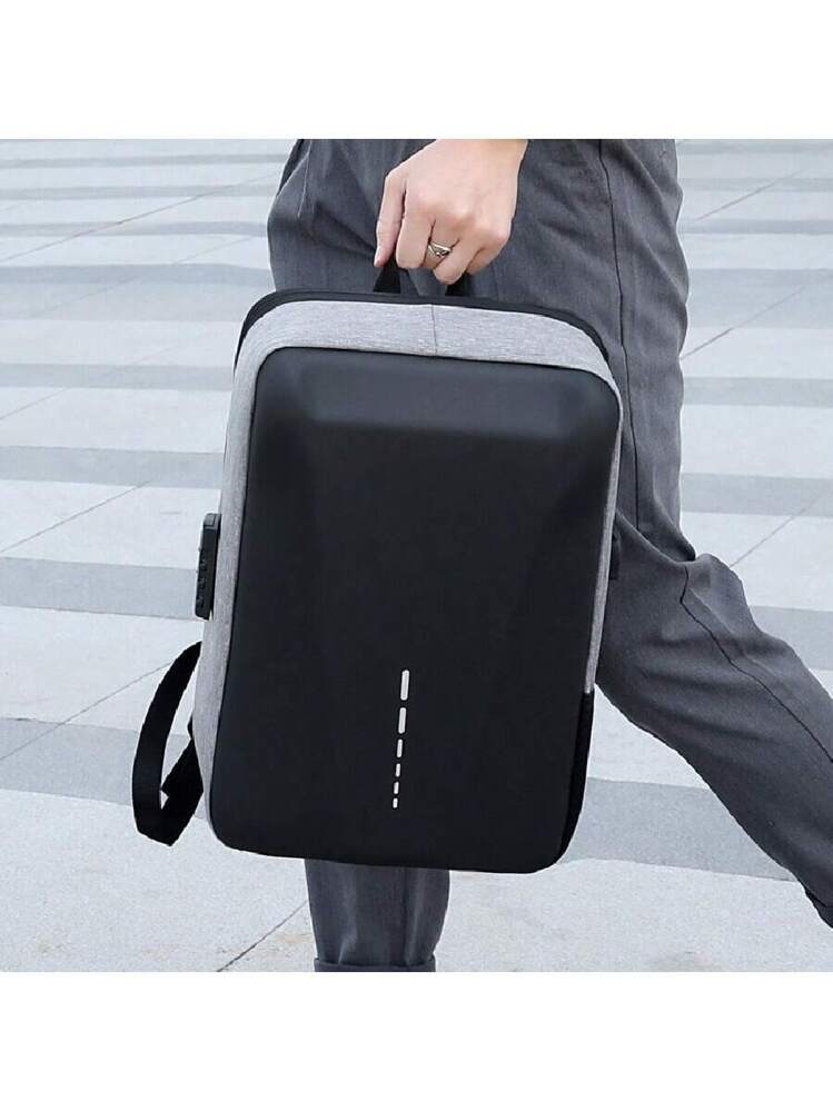 Zaino Rigido Per Laptop 15 Pollici Con Porta USB E Lucchetto A Combinazione | Capacità 20L | Antishock E Traspirante | Ideale Per Viaggi E Lavoro