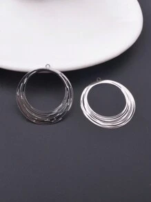 أقراط فضة عتيقة من النحاس الفاخر المفرغة والذهبية الخفيفة مع شكل مروحة وتعليقات الحمام والورق الفضي 10قطع