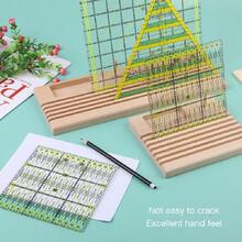 Quilting Wooden Ruler Rack Organizer Stand Rack Ruler Rack Wooden Patchwork Rule Quilting Ruler Holder - Beige - View 4