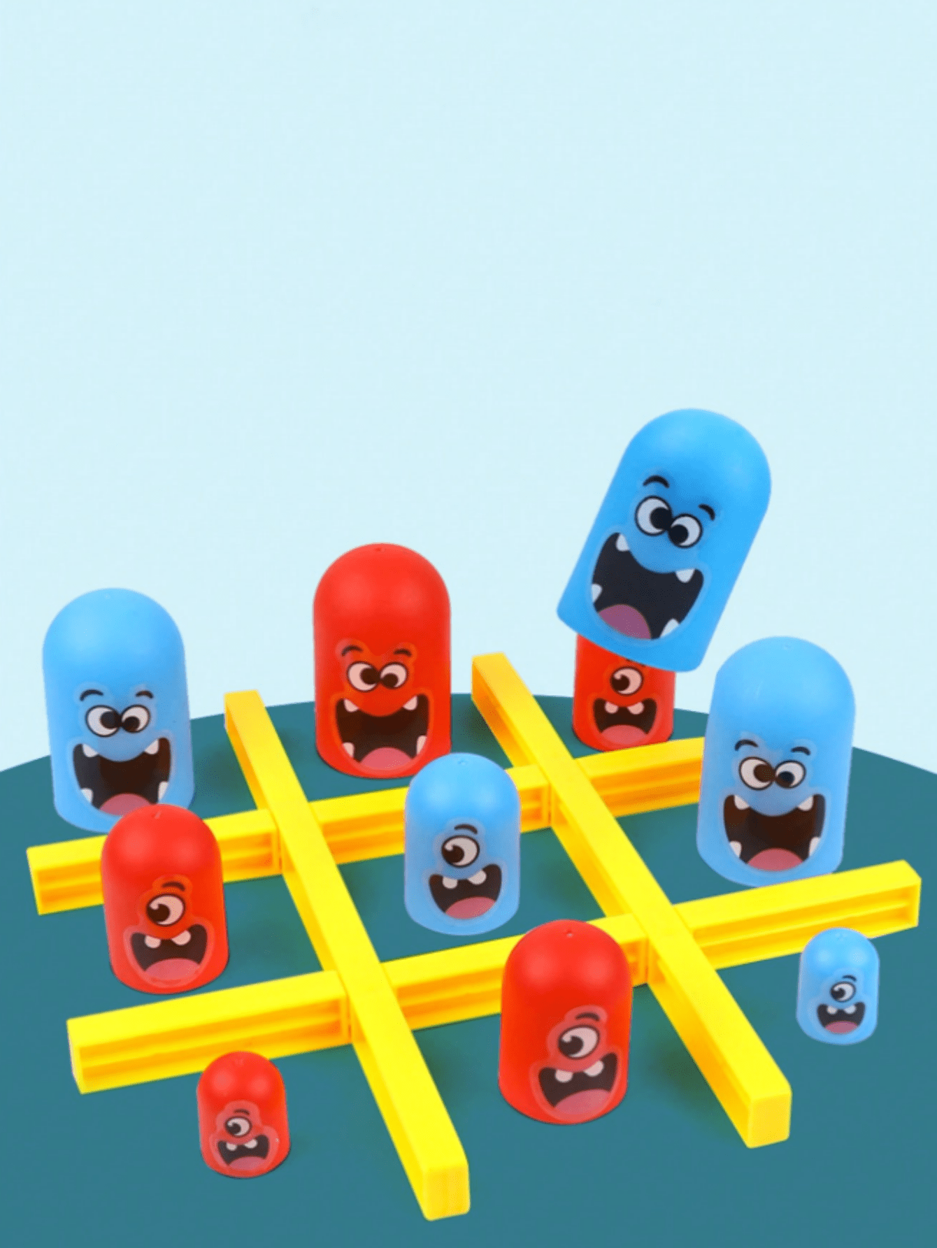 Nesting Doll & Tic Tac Toe Game Toy, Family Interactive Table Game For