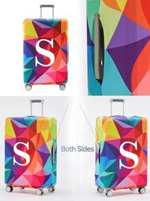 18-32英寸行李箱套彈性手提箱套,18至30英寸行李箱套,耀眼的幾何圖案名字首字母s字母圖案防刮保護器套,行李箱套,保護套,防塵套,手推車箱行李防塵套旅行配件 - 彩色 - 查看 4
