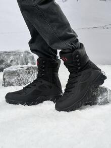 大尺碼高筒,保暖,輕便,時尚的秋冬戶外徒步鞋 - 黑色 - 查看 5