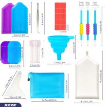 Set, MoeeBtee Classic 60 Slot Diamond Painting Storage Container - Diamond Painting Accessory Set - Diamond Art Storage Box for Jewelry Beads and Rhinestones Organizer - Blue - View 3