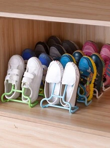 1pc White Shoe Drying Rack, Vertical Shoe Storage Organizer Stand Without Installation, Suitable For Home & Balcony - White - View 1