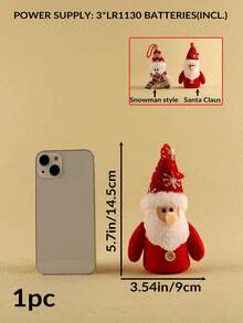 1個聖誕節裝飾創意可愛的雪人圍巾、聖誕老人卡通聖誕老人雪人發光聖誕球家庭購物商場酒店場景裝飾用品