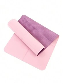 Tím + Màu hồng 183*61CM Màu kép Gấp lại 4MM Tấm thảm Yoga - Màu tím - Xem 1