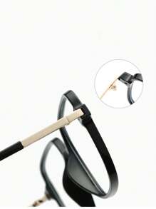 1副男女通用方形简约日常百搭TR半金属透明镜片眼镜