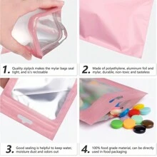 20 个聚酯薄膜全息袋，透明可重新密封防臭铝箔袋包装袋，用于唇彩、珠宝、睫毛和礼品包装，小型企业自封袋（2.75x3.9 英寸）秋季、复活节、圣诞节、情人节