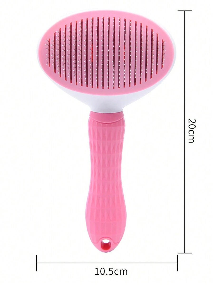 1 Pieza Cepillo Quitapelos Automático Auto-limpiante, Adecuado Para Gatos Y Perros - Rosa - Ver 1