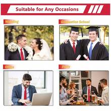 Pre-Tied Adjustable Zipper Neck Ties For Men 3.15' 'Men Necktie For Office Graduation School Uniforms.Red - Red - View 6