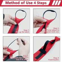 Pre-Tied Adjustable Zipper Neck Ties For Men 3.15' 'Men Necktie For Office Graduation School Uniforms.Red - Red - View 4