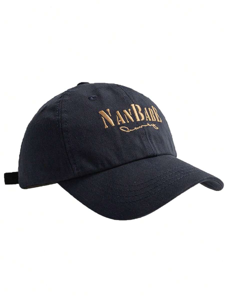 1 Miếng Không giới tính Retro Màu xanh hải quân Mũ bóng chày Với Thêu Chữ Đối với Chống nắng - Màu xanh hải quân - Xem 1