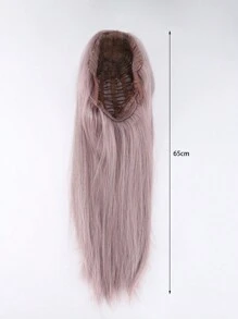 假发女中分八字刘海紫灰色中长直发网红自然全头套 - 淡紫色 - 查看 2